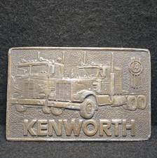 WH07123 AWESOME VINTAGE 1970s  KENWORTH  TRUCK COMPANY BRASS BELT BUCKLE