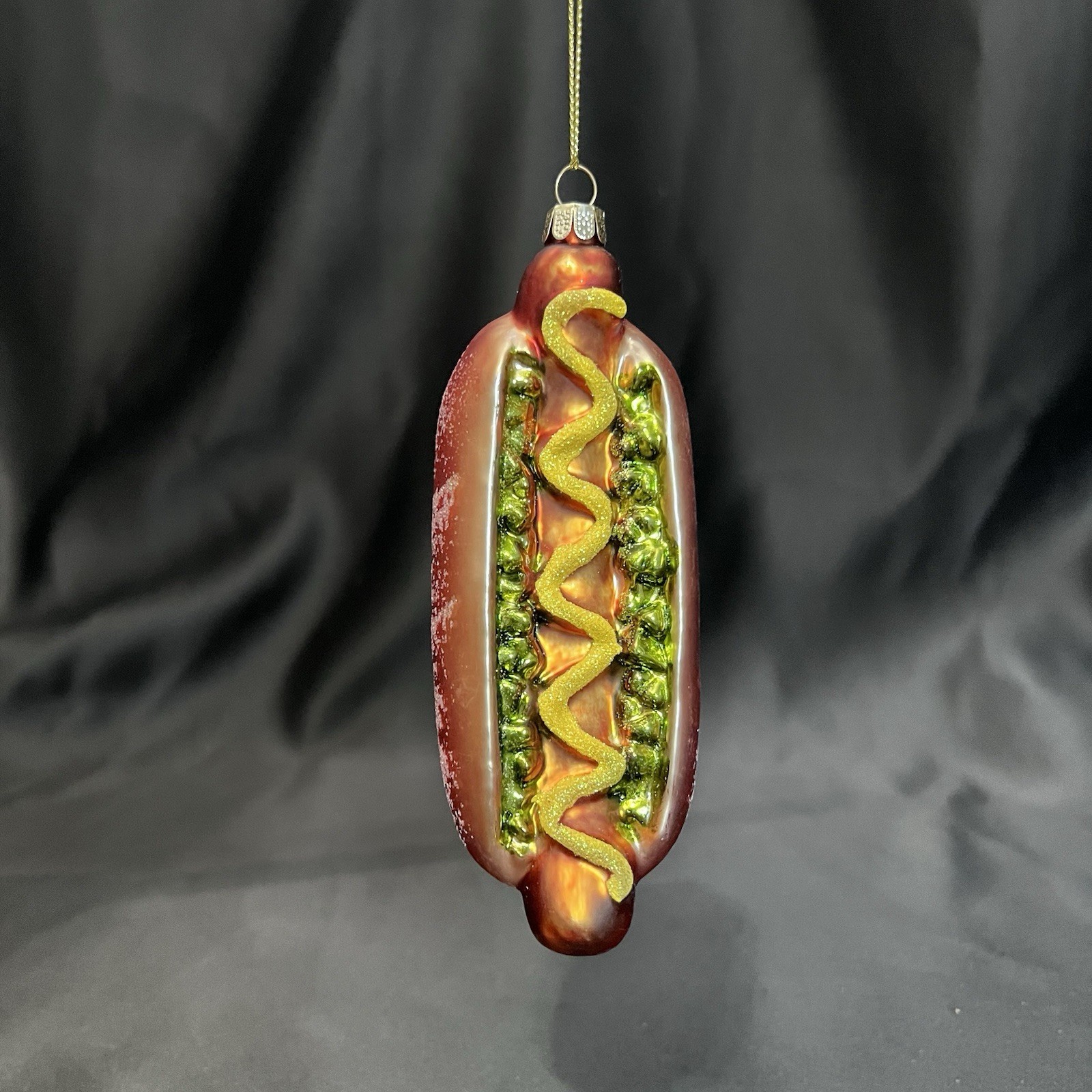 Robert Stanley Hand Blown Glass Hot Dog Christmas Ornament