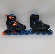 Boys Roller Derby Tracer Adjustable Size 2-5 Inline Skates Blue Orange