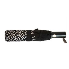 Michael Kors Travel Women Logo Print Travel Umbrella Rain Essential Silver