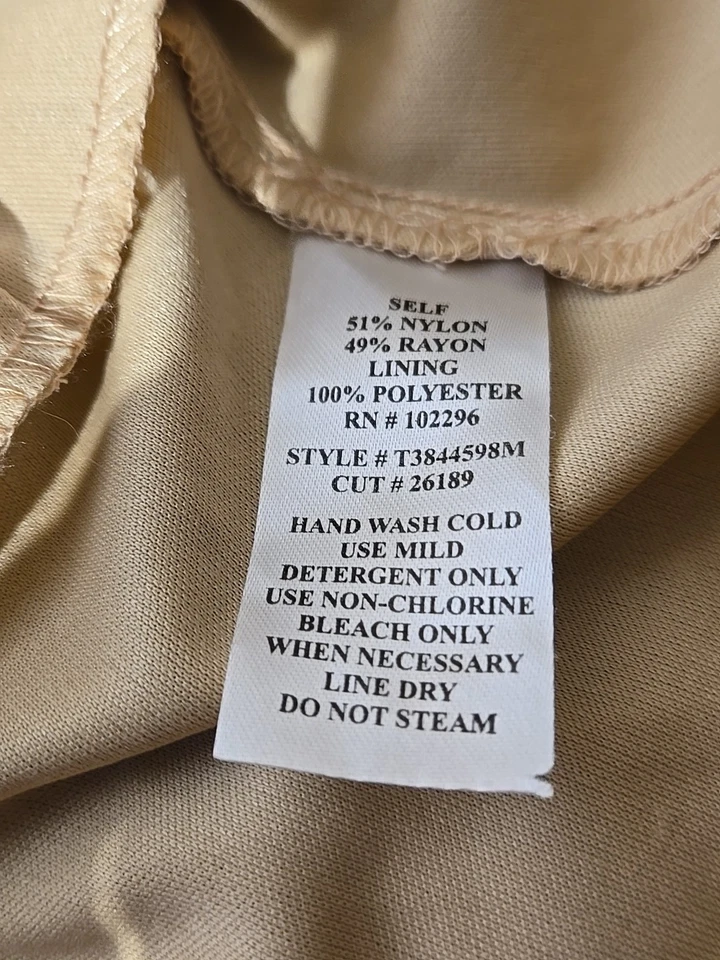 Vestido superpuesto de encaje talla 16 negro beige oscuro romántico cóctel elegante Foto 4 de 4