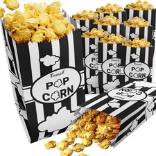 Black Paper Popcorn Bags 1 Oz 100-Pack Carnival Theme Customizable Party Snack