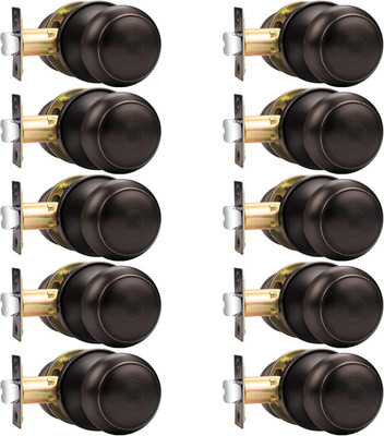 Oil Rubbed Bronze Door Knobs for Hall & Closet - 10 Pack Set