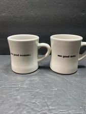 2 Restaurant Style Coffee Mugs “one good woman & Man” Set
