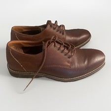 GUESS Jakey Men's Classic Brown Leather Derby Oxford Lace Up Size 10 Shoes