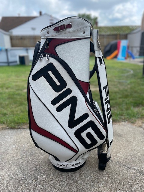 Ping White/Burgundy/Black Tour Staff Golf Bag | eBay