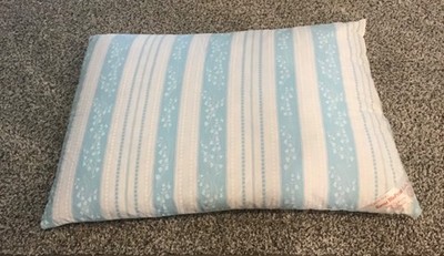 Vintage Feather & Down Proof Pillow, Harris BluPrint Ticking Farmhouse 27x18