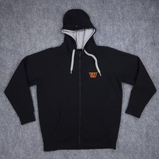 Washington Commanders Hoodie Mens XL Black Full Zip Antigua NFL Football Hooded