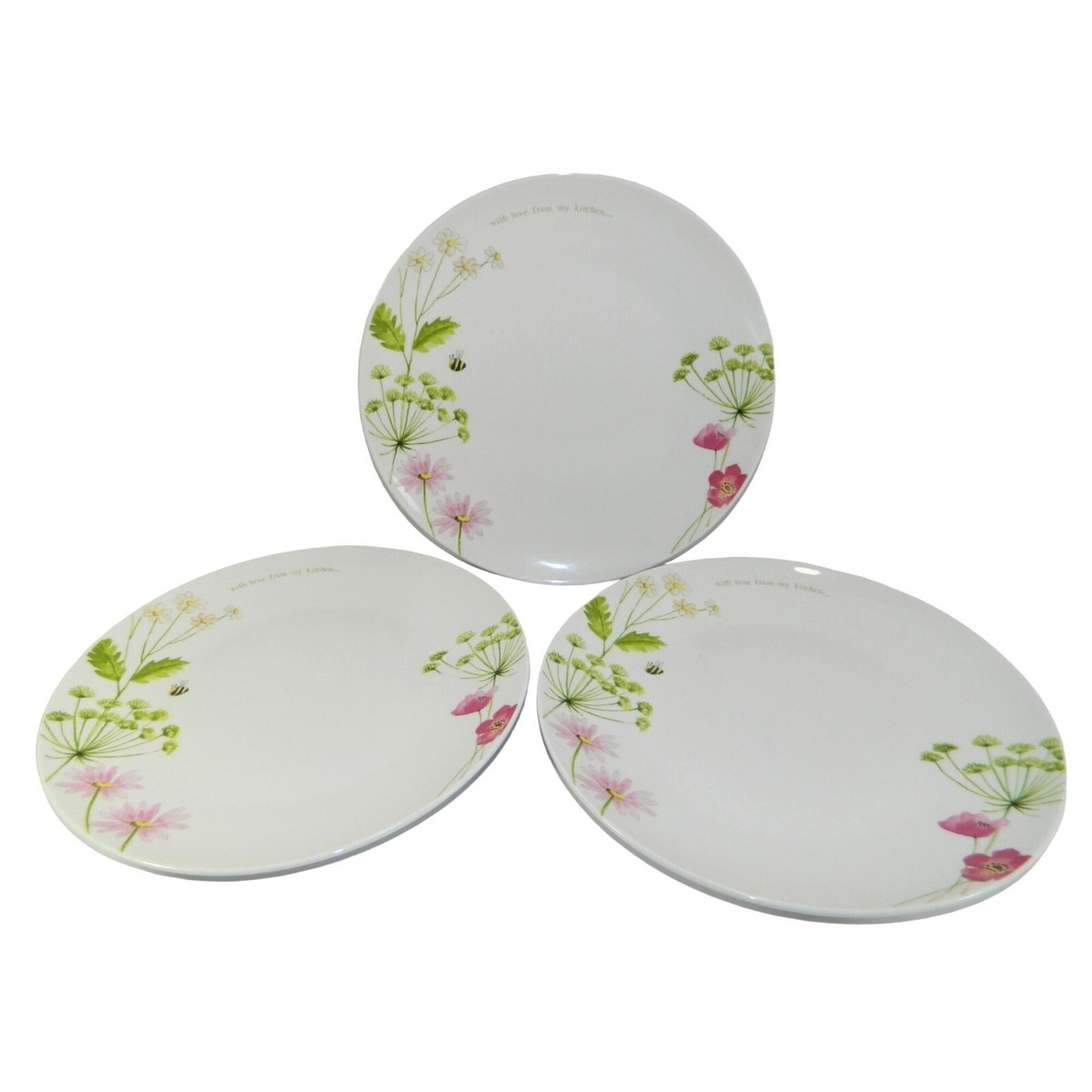 Wilko With Love From My Kitchen Dinner Plates Floral Dish Set Of Buy More  Save
