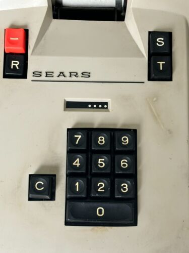 Vintage Sears 158 Desk Top Adding Machine with 11 rolls of paper - Picture 2 of 15