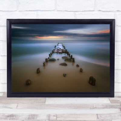 Baltic Seascape Poland Vanishing Point Sea Ocean Wall Art Print