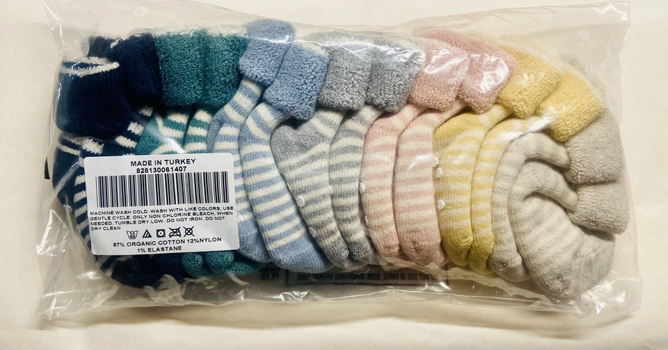 Носки детские Hanna Andersson органический хлопок упаковка 7 шт. разноцветные размер для новорожденных - Изображение 2 из 2