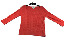 Ann Taylor Loft Sweater Womens size Medium Pink Rope Knit Pullover Casual