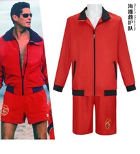 Cosplay Baywatch Lifeguard Mitch Buchannon Top Jacke Shorts Halloween Kostüm