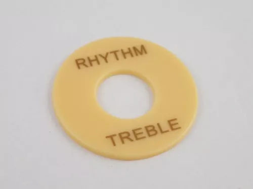 CREAM 3 Way TOGGLE SWITCH ROUND PLATE Gold RHYTHM/TREBLE lettering for Les Paul