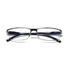 1 Pair Mens Rectangular Blue Light Blocking Reading Glasses Spring Hinge Readers