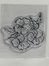 PANSIES WITH LEAVES Flower Cling Stamp by DMD