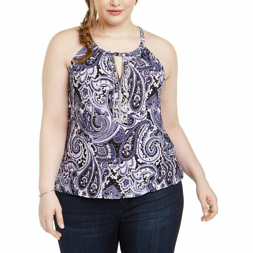purple paisley tank top