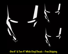 Iron Man Helmet Graphic - 6 4 White Vinyl Decals Car Truck Windows Mirror