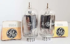 New Old Stock Pair GE 6GJ5A Power Tubes In Original Boxes - Hickok Tested