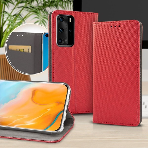 Book Cover Smart Magnet FüR Samsung Galaxy A15, Rot HüLle Tasche Etui-image