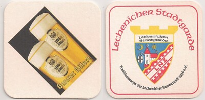 Ganser Kölsch - old beer mat ''Lechenicher Stadtgarde/Fool's Guild 1936 e.V.''