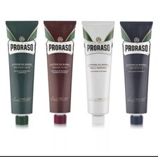 PRORASO Shaving Cream 4 Tube Selection Pack  Green/White/Red/Blue  150ml tubes