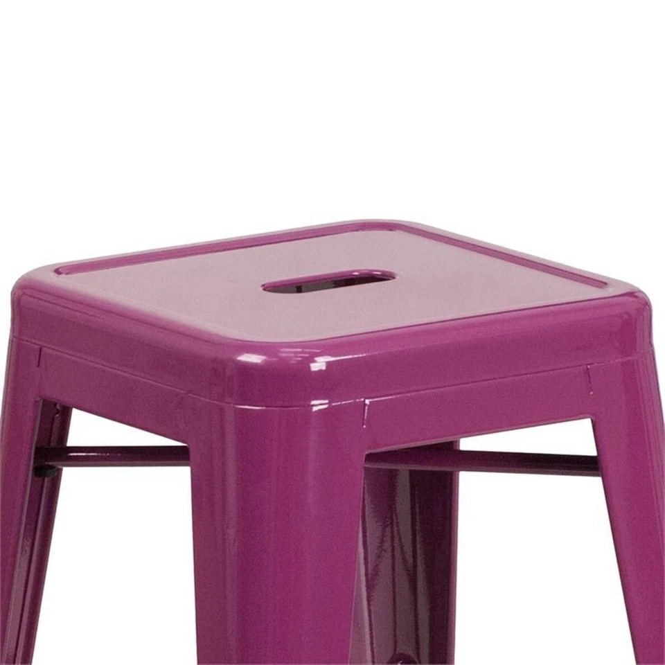 Flash Furniture 24" Metal Backless Counter Stool in Purple - Image 3 of 4