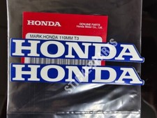 2 PIEZAS PARA HONDA TEXTO PEGATINA LOGOTIPO CALCOMANÍA EMBLEMA TANQUE DE COMBUSTIBLE CARENADO BLANCO-AZUL 110 MM