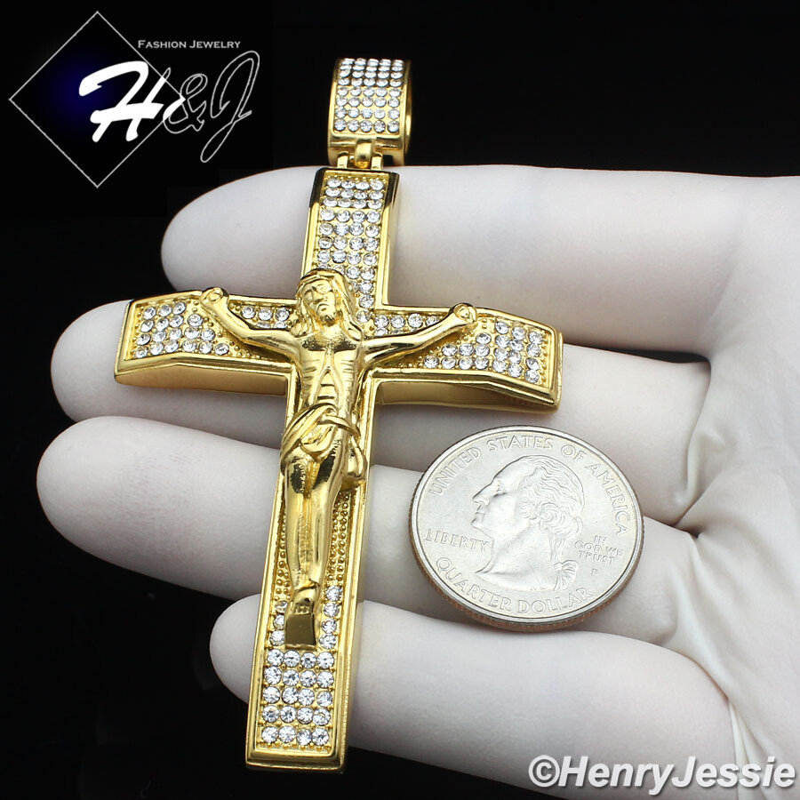 HERREN Edelstahl ICY Bling Kubisch Zirkonia 3D Silber JESUS