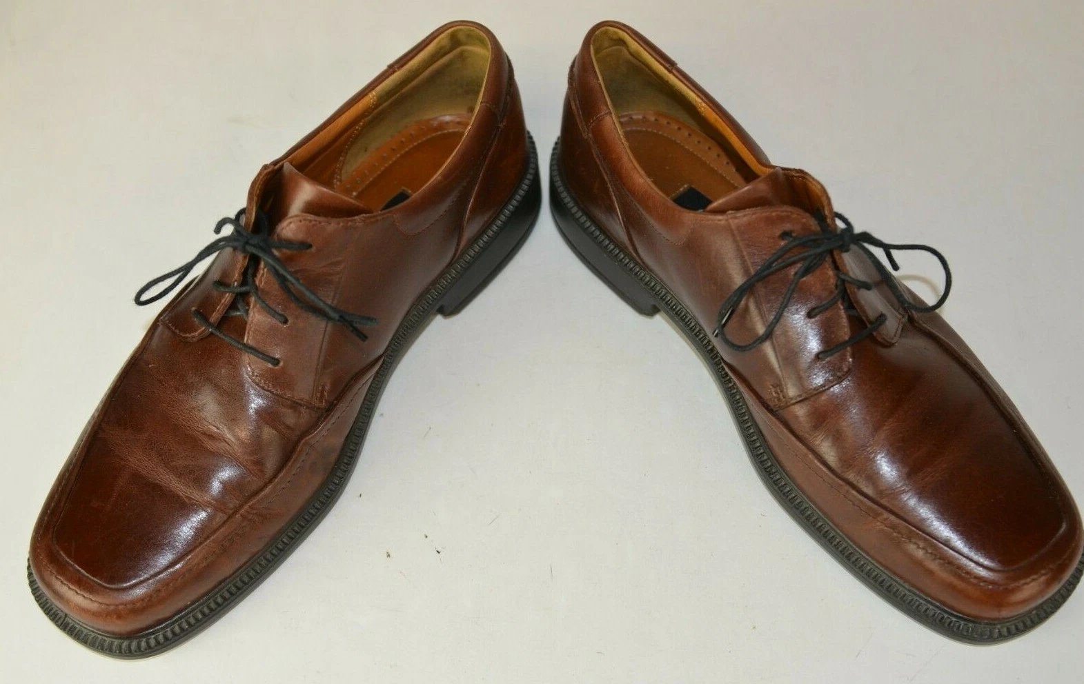 Scarpe stringate Ecco uomo pelle marrone taglia 44 casual 10 1 5 punta quadrata US