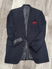 42L Men's Austin Reed Of Regent Street Blazer Dark Blue Virgin Wool 2 Button