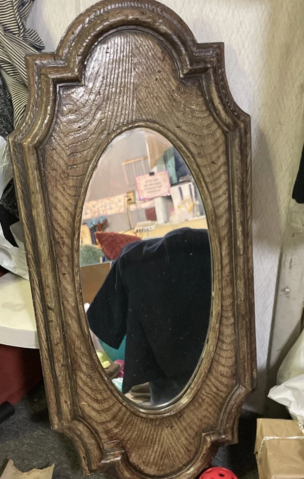 Large Mirror Wall  Decor Foam Composite Frame ,,lightweight Faux Wood 17x 38 In - Image 2 of 4