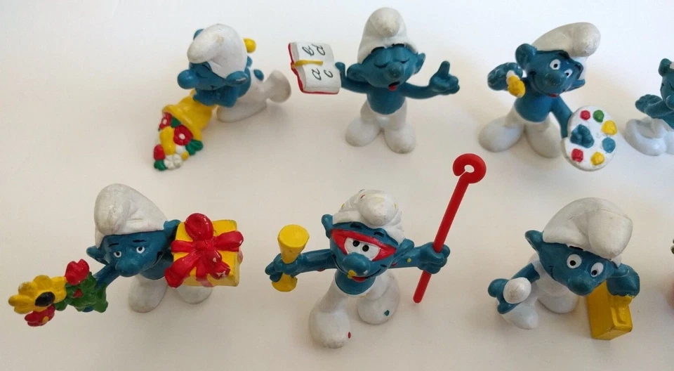 Lote de 22 estatuillas vintage de PVC Schleich Pitufos RARAS Foto 2 de 4