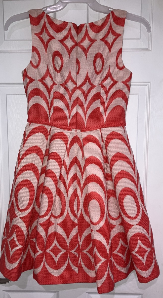 taylor fit and flare dress Taylor Womens Size 2 Fit & Flare Dress Sleeveless Pockets Geometric Print