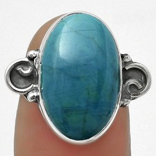 Natural Azurite Chrysocolla 925 Sterling Silver Ring s.7 Jewelry R-1218