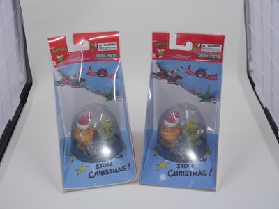 New Dr Seuss The Grinch & Max Christmas Desk Pets Erasers 2 Box Lot NEW NIB