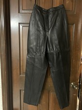 Valerie Stevens Women's 10 Leather Pants 100 New Zealand Lambskin Black Lined