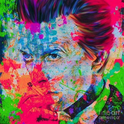 Motiv David Bowie Summer Splash Green XXL 80x80 cm Leinwandbilder 2 cm Pop Art