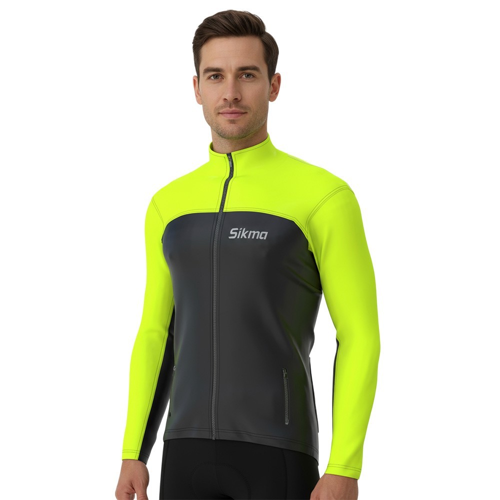 Giacca ciclismo uomo softshell pile top invernale termica outdoor antivento HI