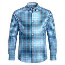 NEW johnnie-O Hangin Out Caiden Shirt Men's MEDIUM Barbados Blue Gingham - CJ