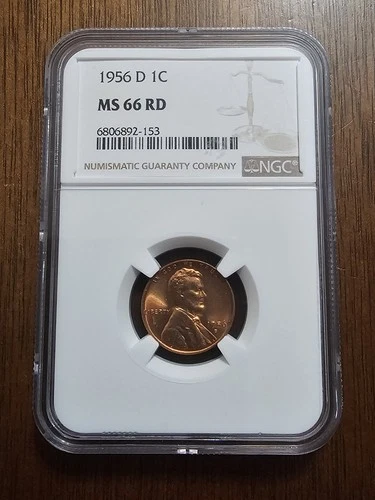 1956-D Lincoln Wheat Cent NGC MS66 RD Uncirculated Bu Red Wheat Penny MS 66