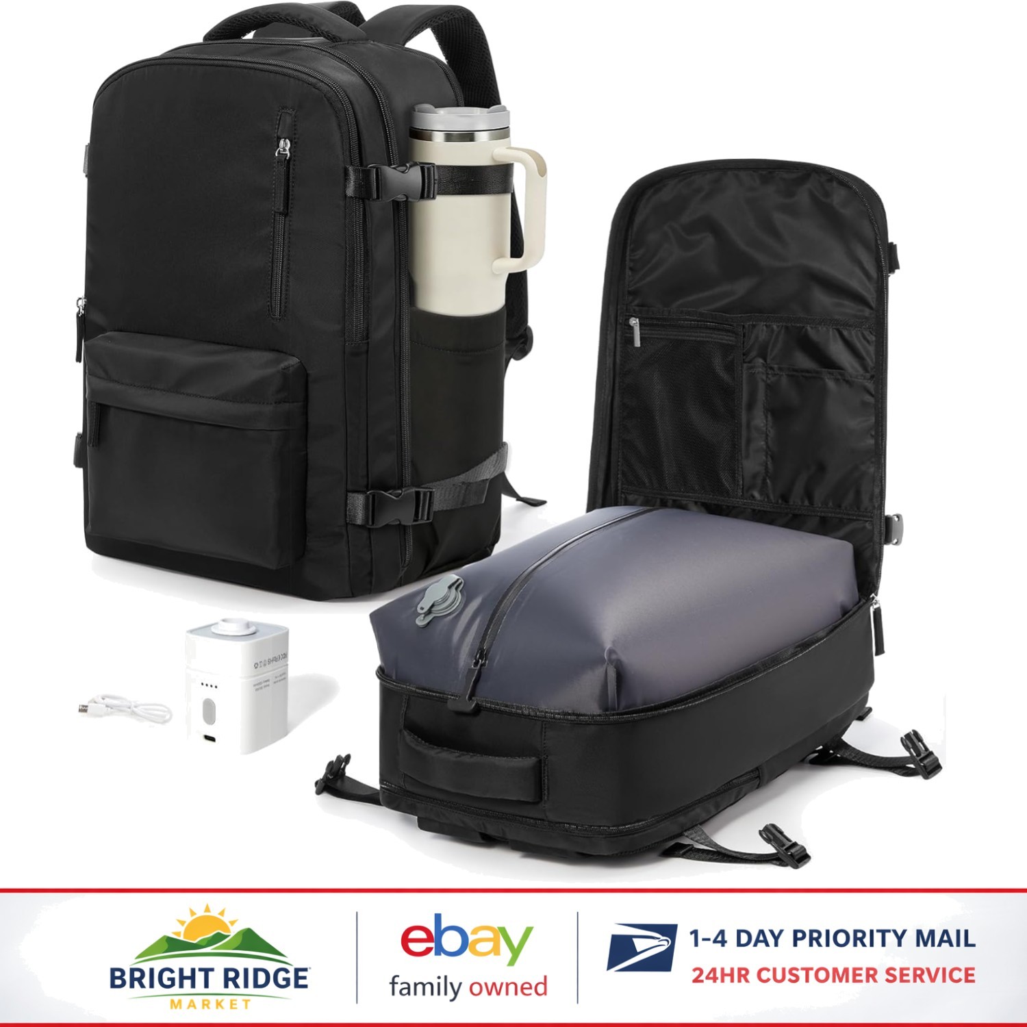 Electric Pump Backpack for Travel with Adjustable Straps and