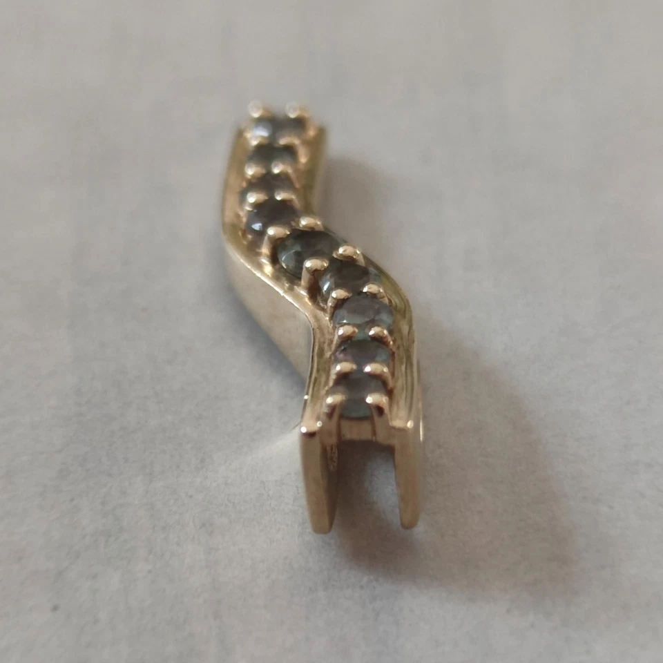 Collar colgante de oro amarillo de 9 quilates piedras de topacio sellos tamaño 20 mm x 7 mm Foto 3 de 4