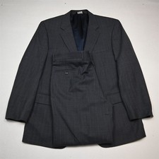 Jos A Bank 43R 36x32 Gray Glenn Plaid 100 Wool Mens Jacket Pants Suit