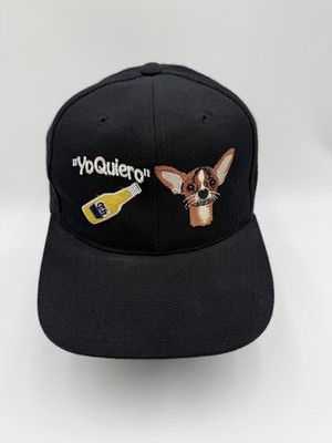 Vintage Kee & Ed Hat Cap Snap Back Black Mens One Size Yo Quiero Dog Beer Funny