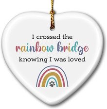 Rainbow Bridge Pet Memorial Ornaments, Cat/Dog Memorial Gifts for Loss of Dog -