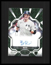 2025 Ben Rice Rookie Auto Topps Tier One Break Out Green /49 #BOA-BR NY Yankees