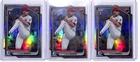 (3) Lot 2024 Bowman Draft Chrome Chase Burns 1st Refractor Prospect #BDC-55 Reds