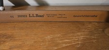 L.L. Bean Genuine Full Grain Leather Dress Belt Sz 46 Made In USA Brown
